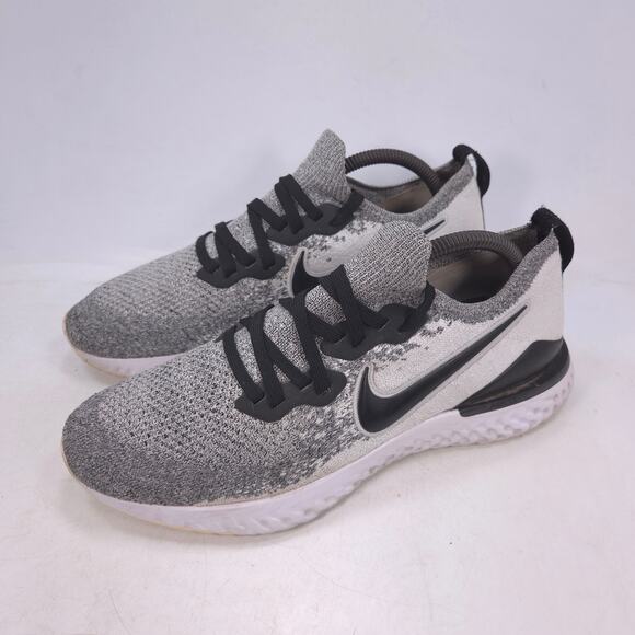 Nike Epic React Flyknit 2 Athletic Lace Up Shoe Mens Size 9 BQ8928-101 Gray - Picture 1 of 10